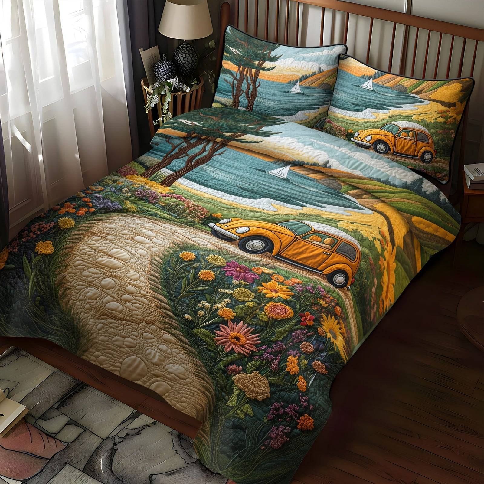 Chill Bug Journey 3-Piece Quilted Bedding Set NCU0PT5312