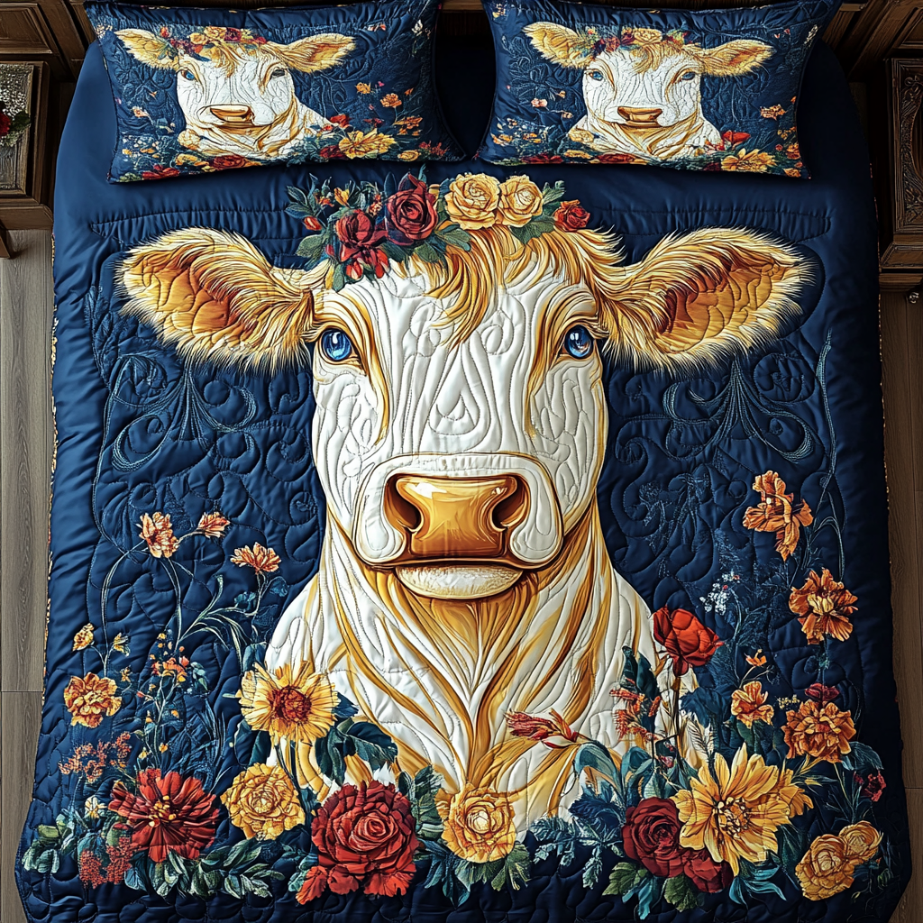 Chilly Cow 3-Piece Quilted Bedding Set NCU0TL2369