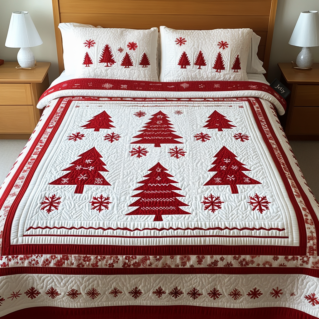 Christmas Cheer 3-Piece Quilted Bedding Set NCU0NT2072