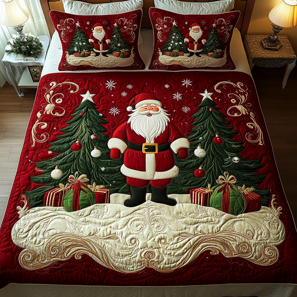 Christmas Eve 3-Piece Quilted Bedding Set NCU0VH518