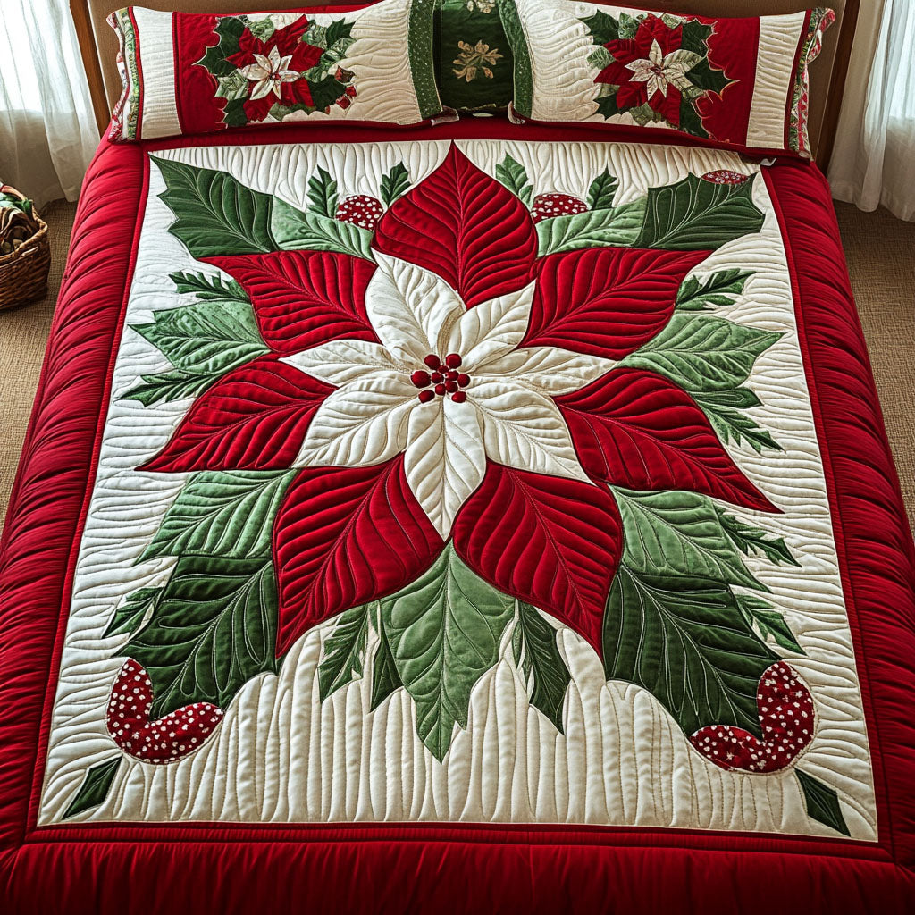 Christmas Eve Charm 3-Piece Quilted Bedding Set NCU0PT2251