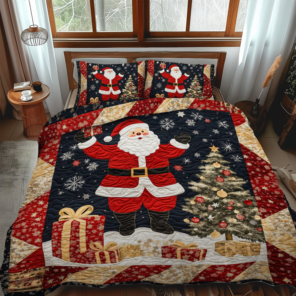 Christmas Eve Santa 3-Piece Quilted Bedding Set NCU0TL1773