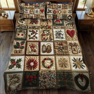 Christmas Kaleidoscope 3-Piece Quilted Bedding Set NCU0PT2103