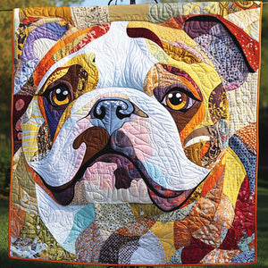 Colorful Bulldog Patchwork Quilted Blanket NCU0NT5257