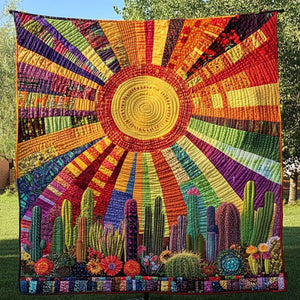 Colorful Cactus Rays Quilted Blanket NCU0NT5112