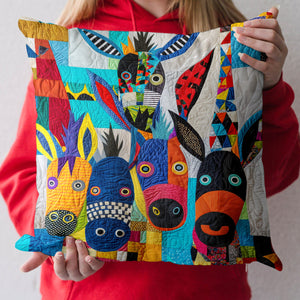 Colorful Donkey Delight Quilted Pillow Case 04acxn310325