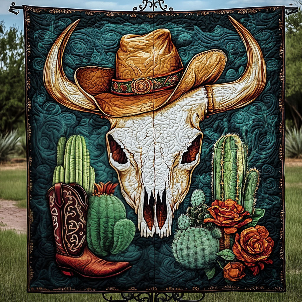 Cowboy Skull Quilted Blanket NCU0NT5238