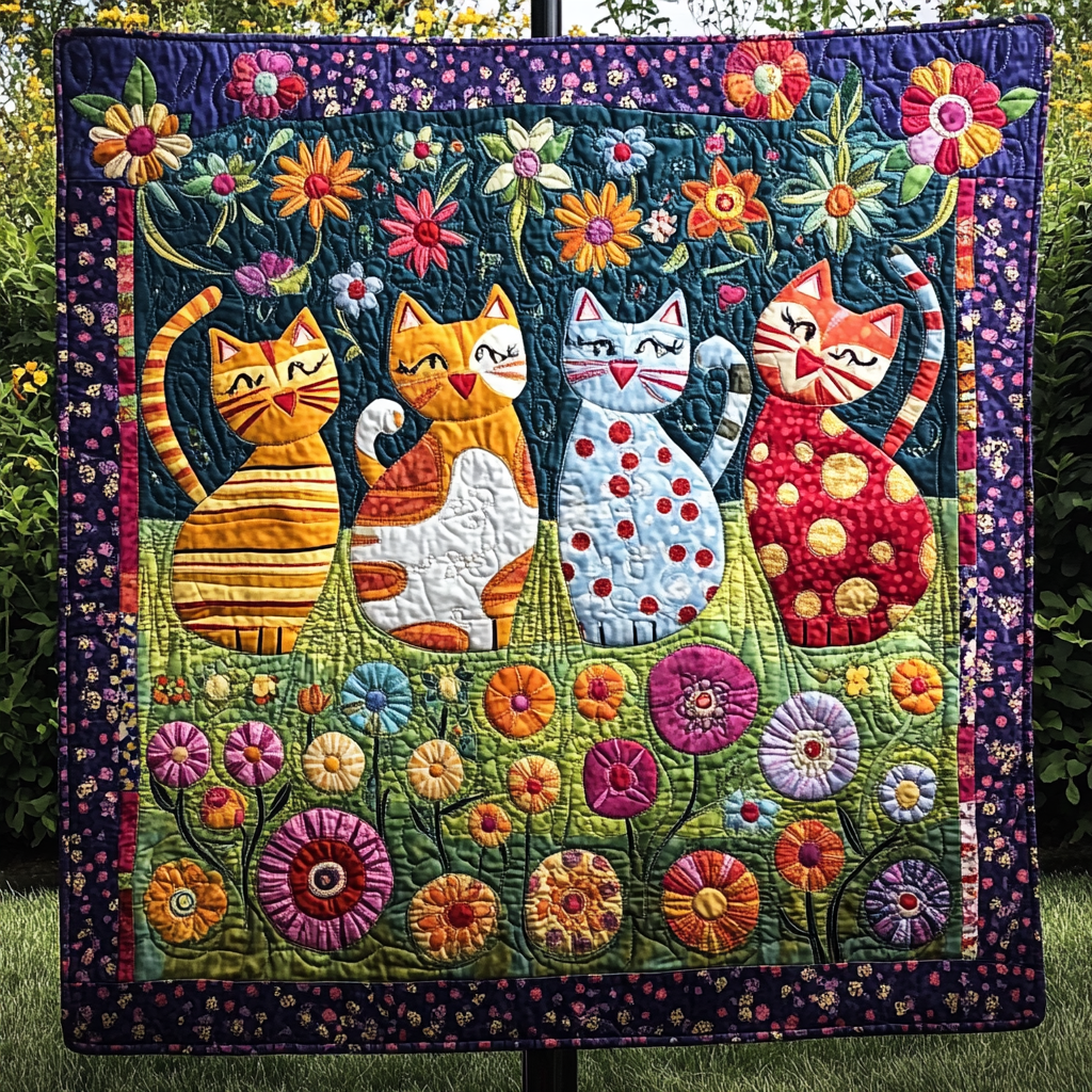 Cozy Cats Quilted Blanket NCU0VH2448