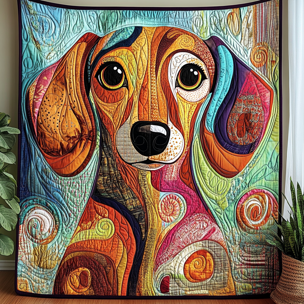 Dachshund Delight Quilted Blanket NCU0VL1065