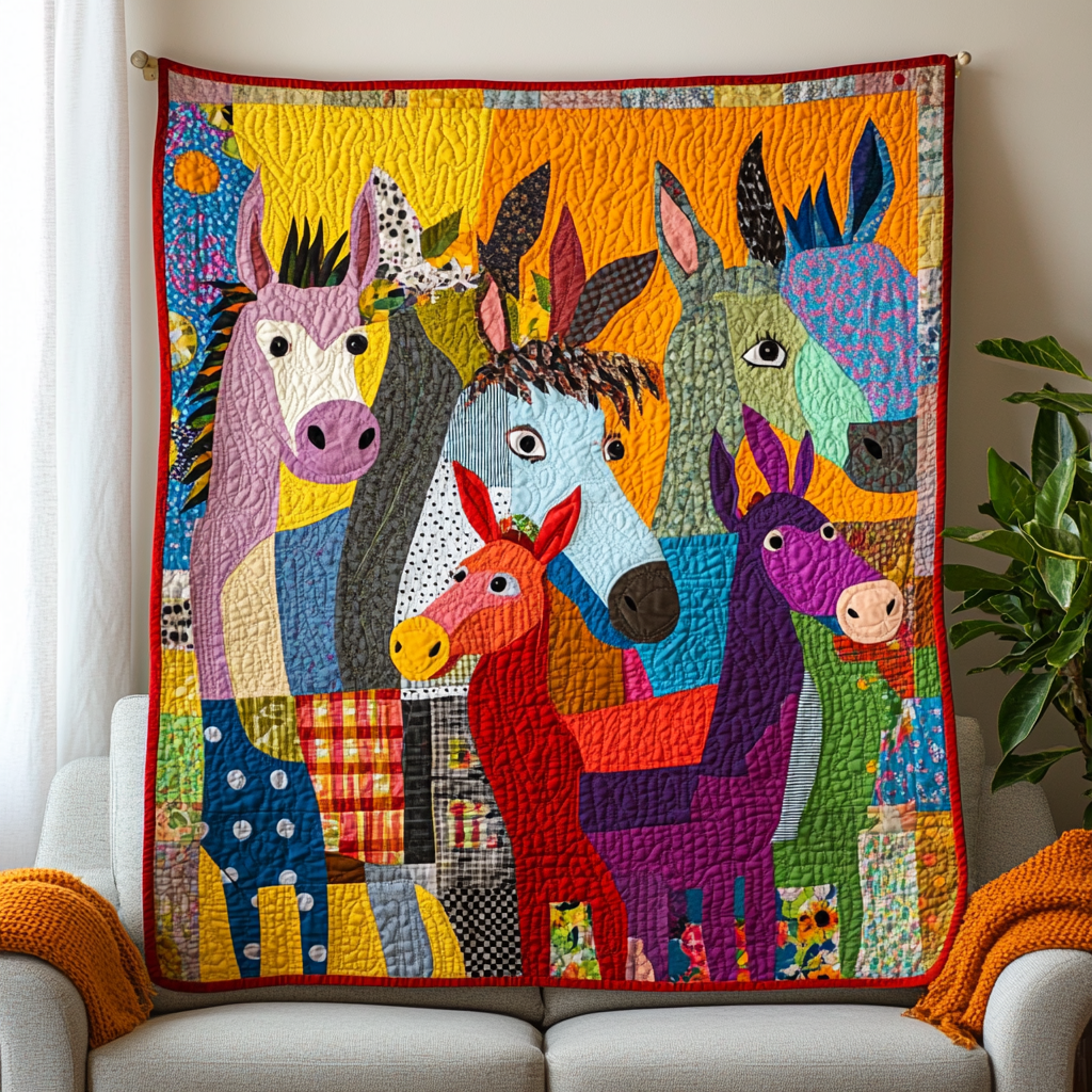 Donkey Delight Quilted Blanket 01acxn310325