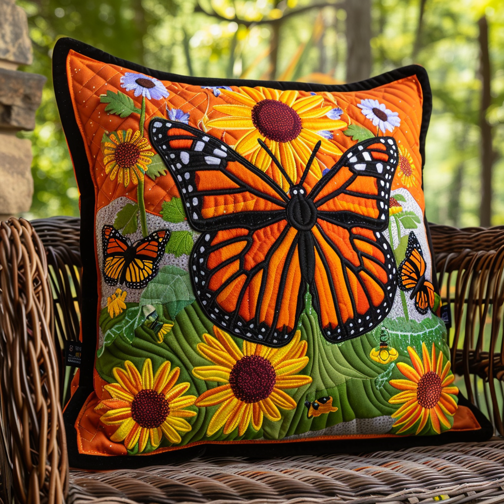 Dreamy Monarch Butterfly Quilted Pillow Case NCU0VL101