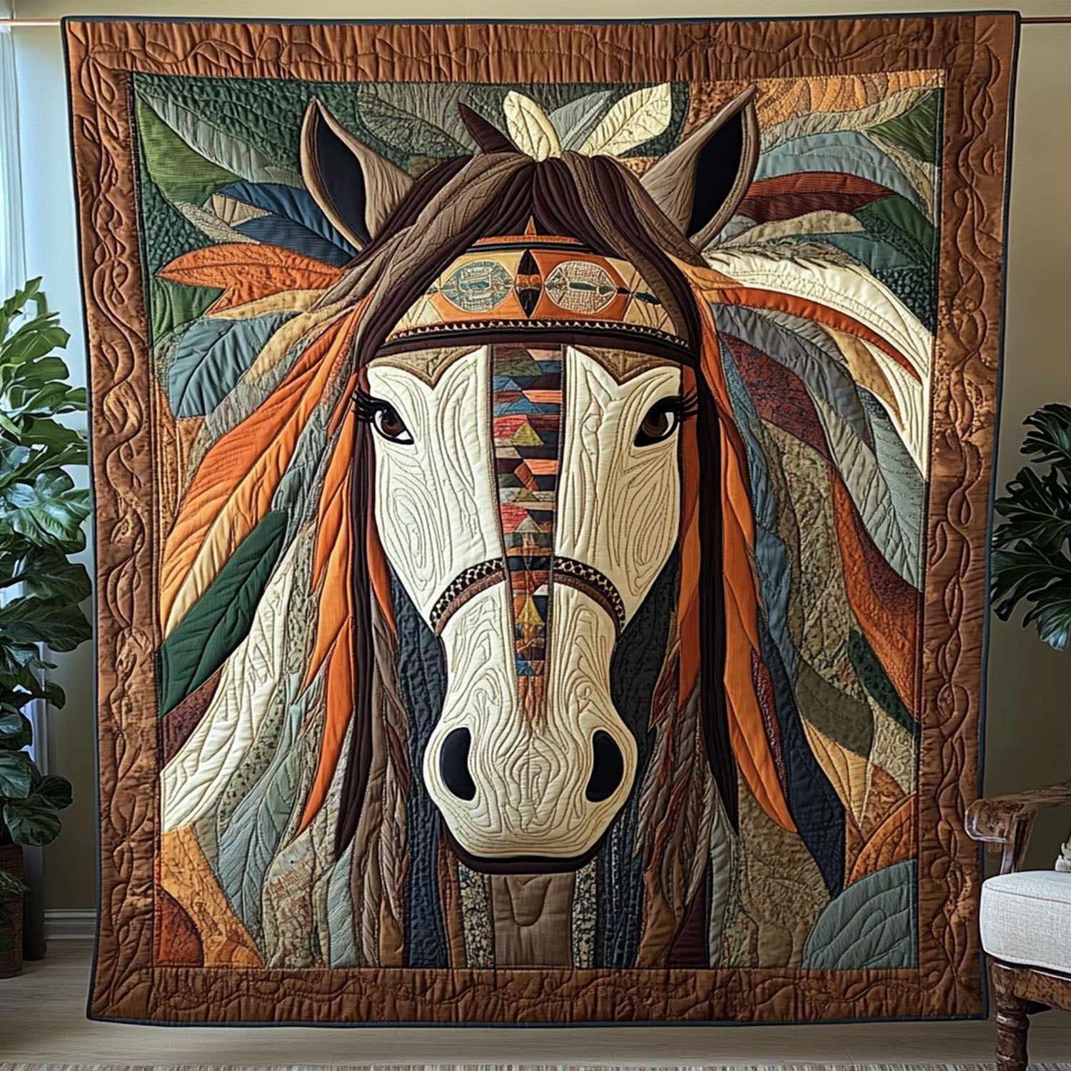 Echoes of the Herd Quilted Blanket NCU0PT5337