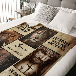 Be Strong Be Brave Jesus Blanket 01acxd160425