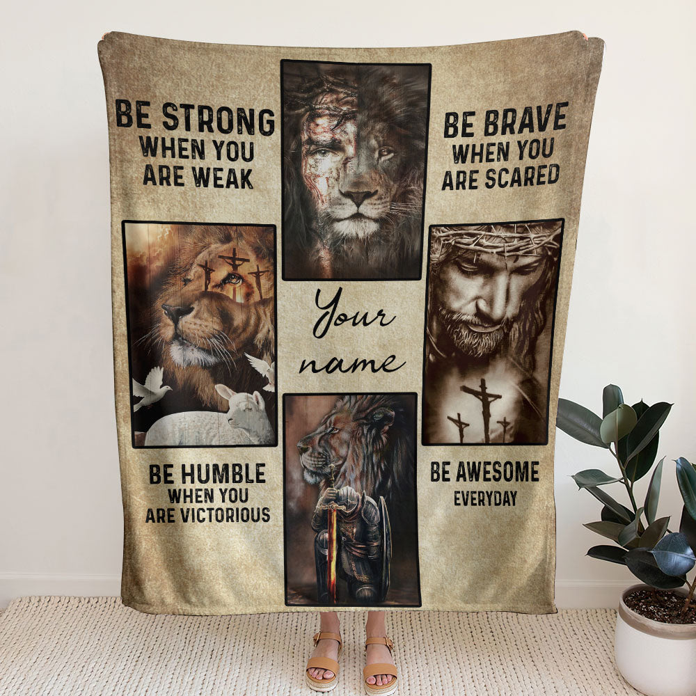 Be Strong Be Brave Jesus Blanket 01acxd160425