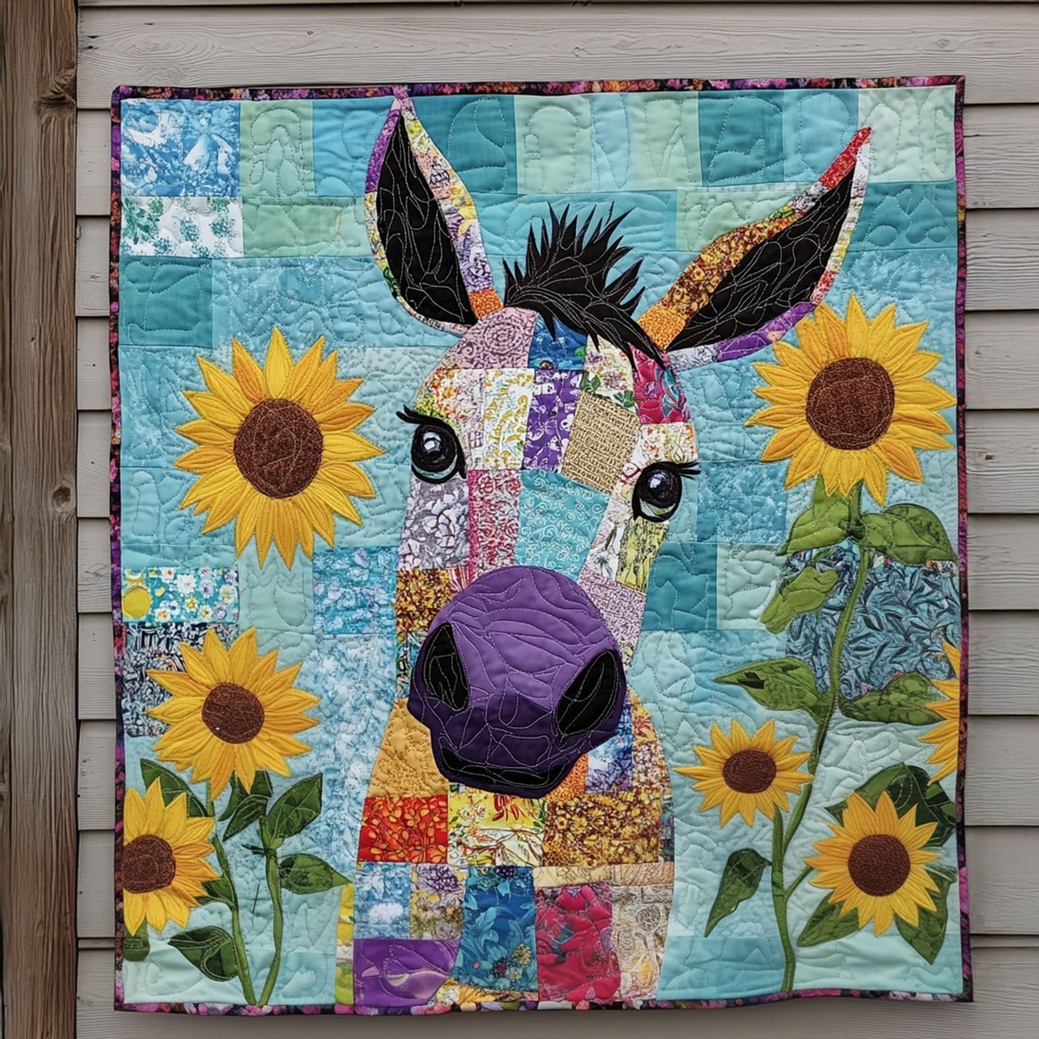 Farmyard Charm Quilted Blanket NCU0PT4738