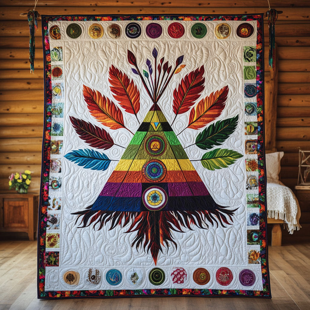 Feathered Sunrise Quilted Blanket NCU0PT3770