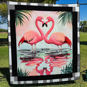 Flamingo Parade Quilted Blanket NCU0TL865