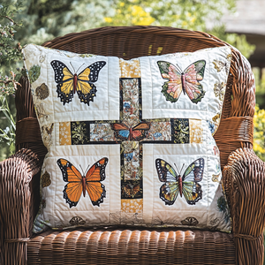 Floral Cross Quilted Pillow Case NCU0VL543