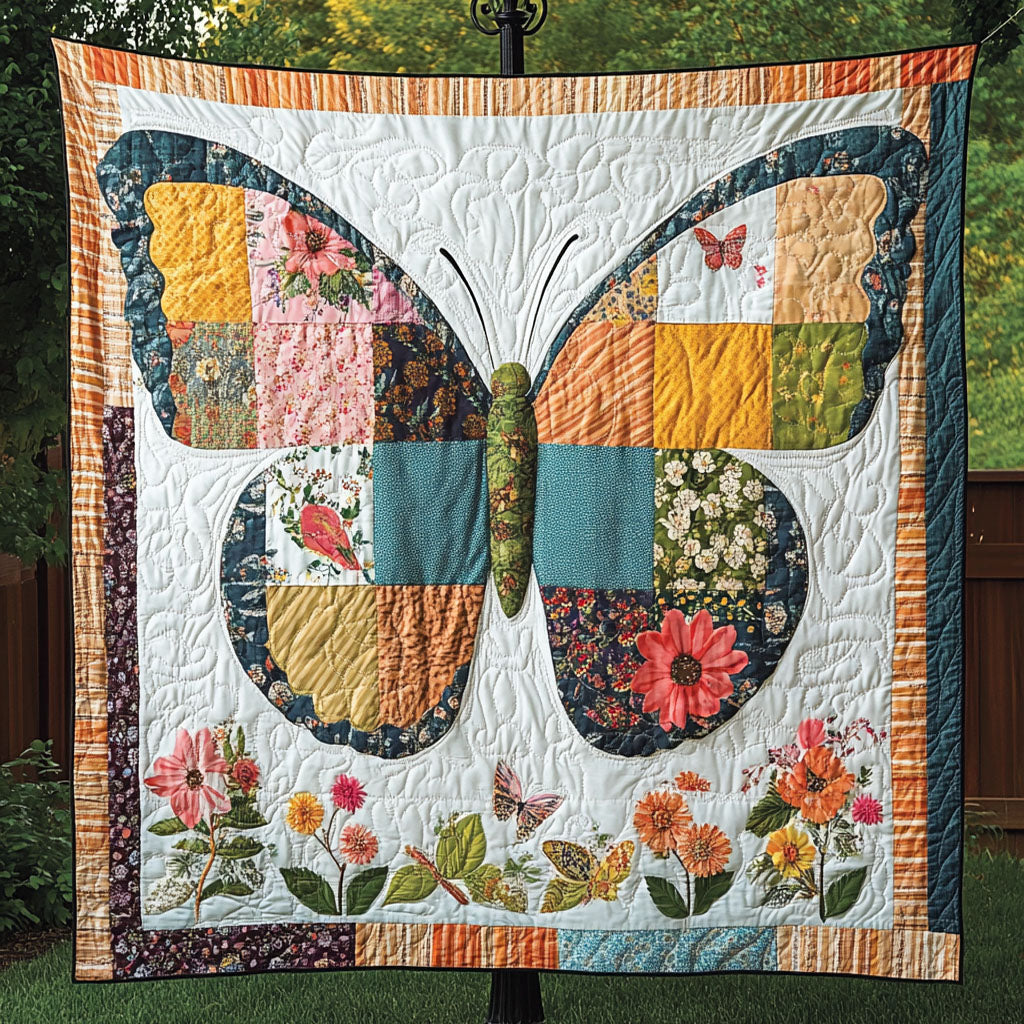 Floral Flutter Quilted Blanket NCU0NT5074
