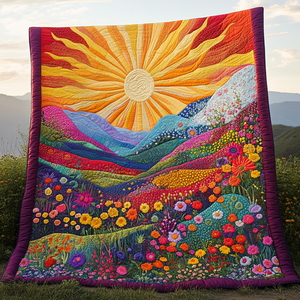 Floral Sunshine Dreams Quilted Blanket NCU0DV4432