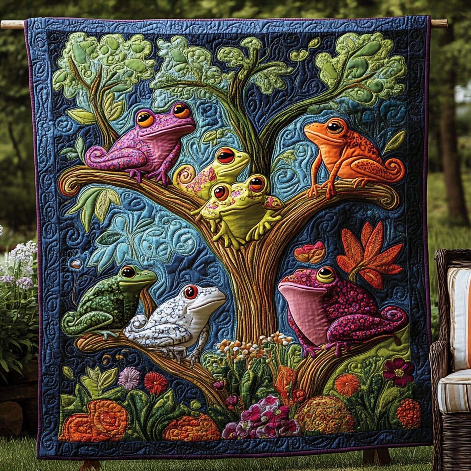 Forest Leap Fantasy Quilted Blanket NCU0PT4661