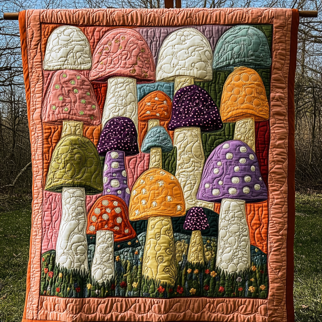 Fungal Glow Quilted Blanket NCU0DK4392