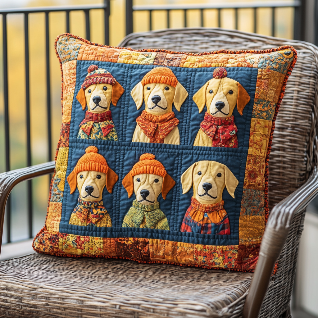 Furry Friend Labrador Quilted Pillow Case NCU0PD719