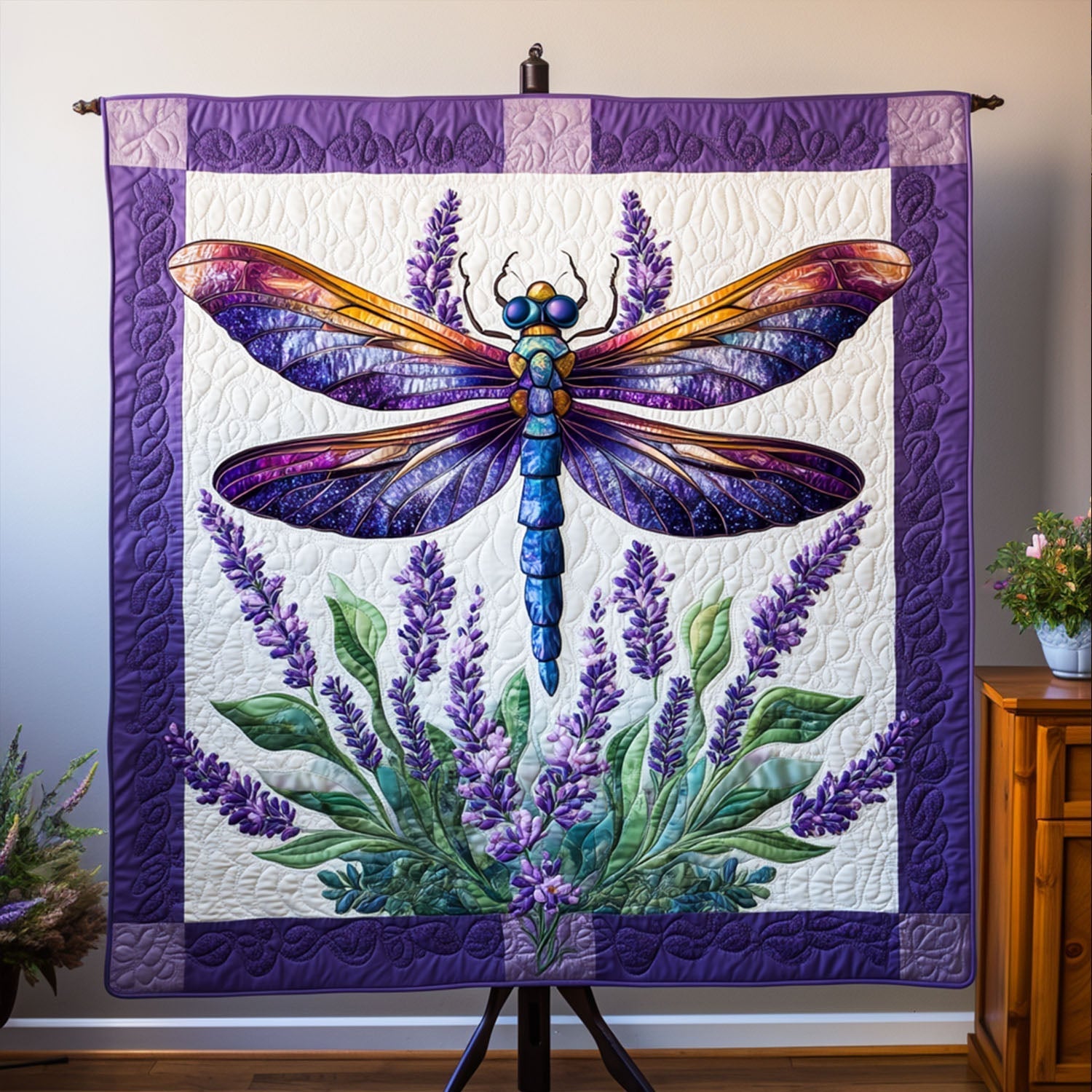 Glimmering Wingscape Quilted Blanket NCU0PT3513