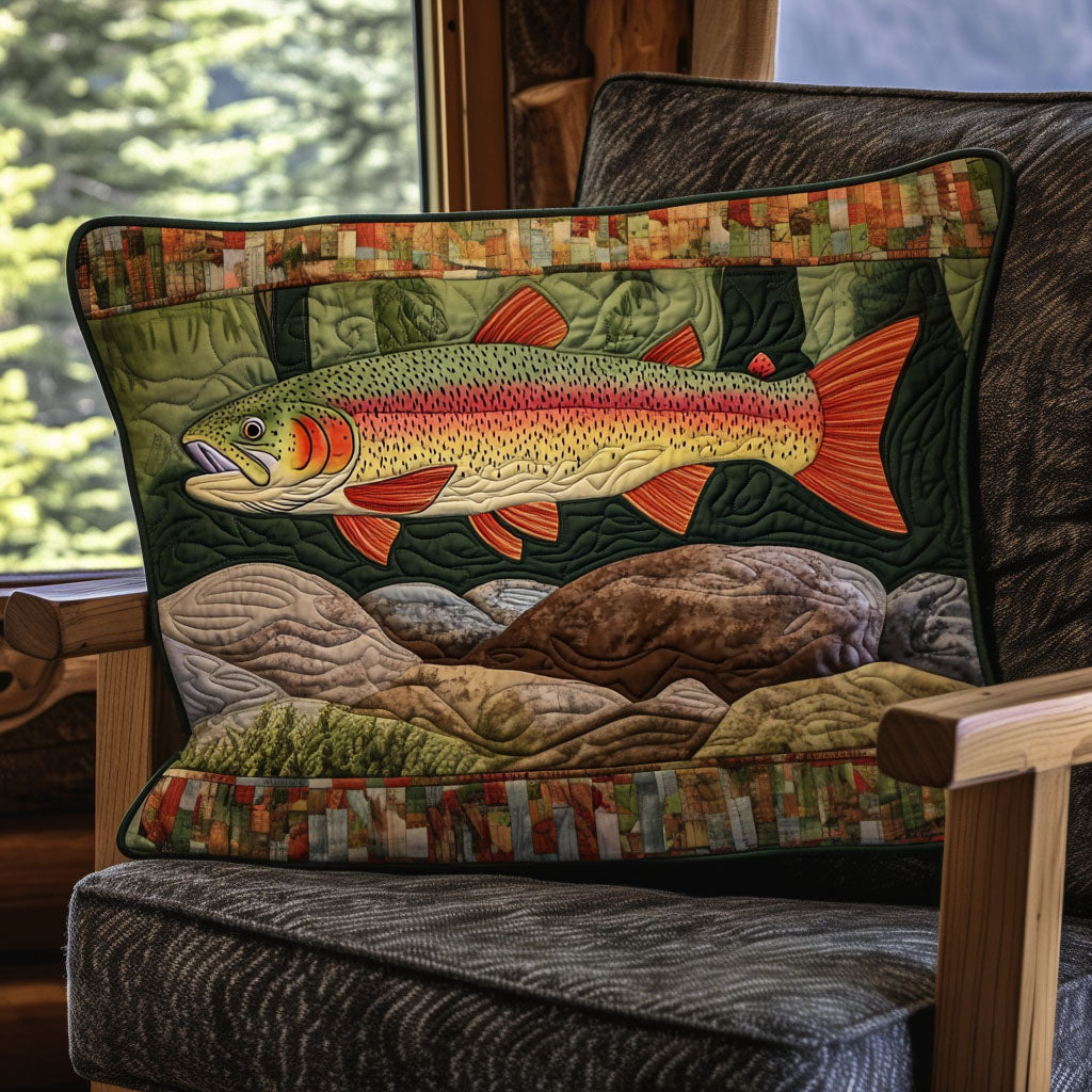 Golden Trout Retreat Quilted Bedding Pillow Case NCU0PT4829