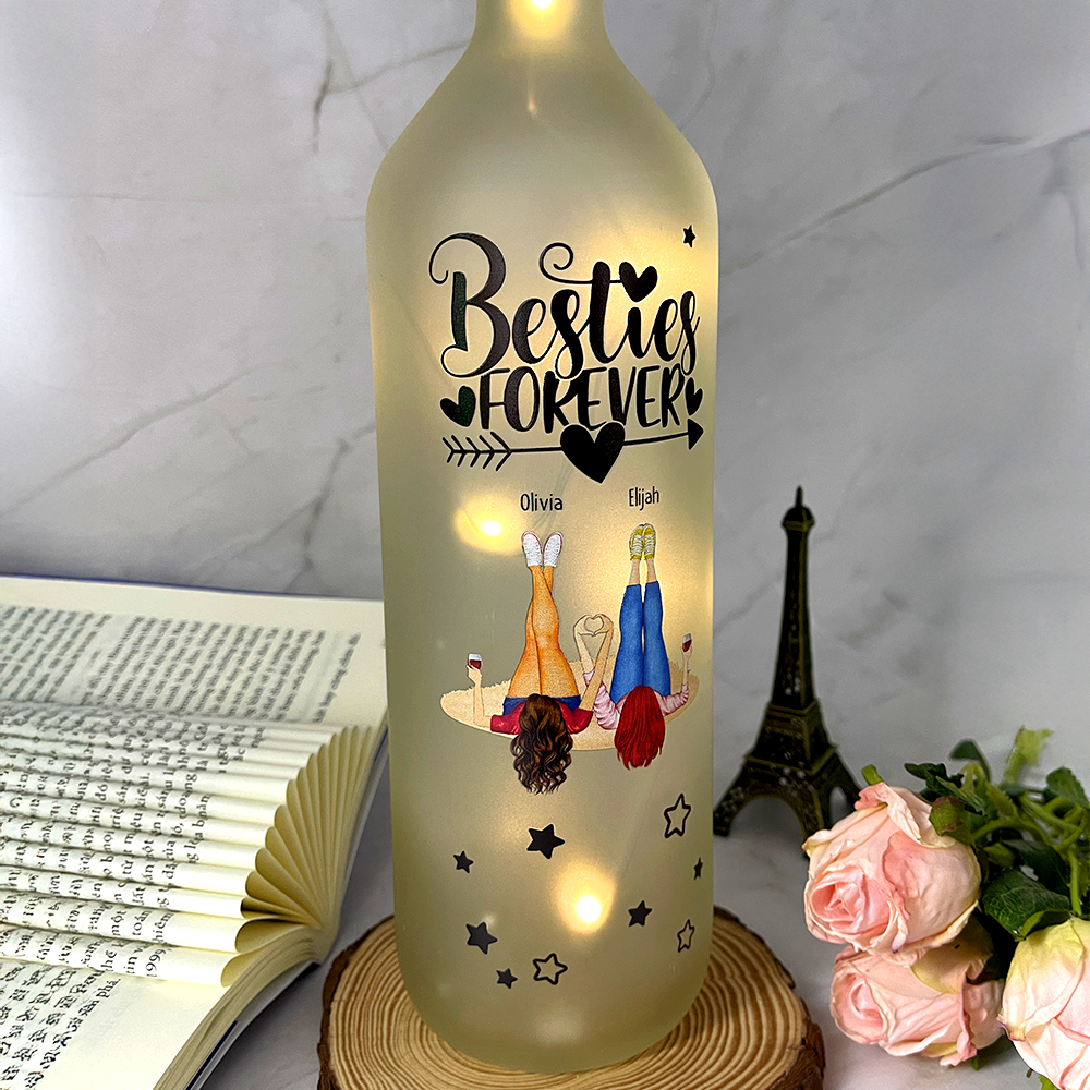 Personalized Gifts For Friend Bottle Lamp Besties Forever 02HUDT190225HH-Homacus