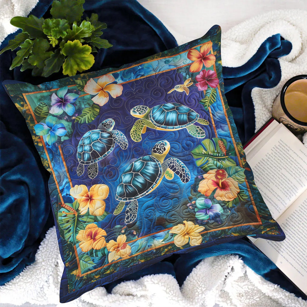 Hawaiian Bliss Turtle Quilted Pillow Case NCU0TL787