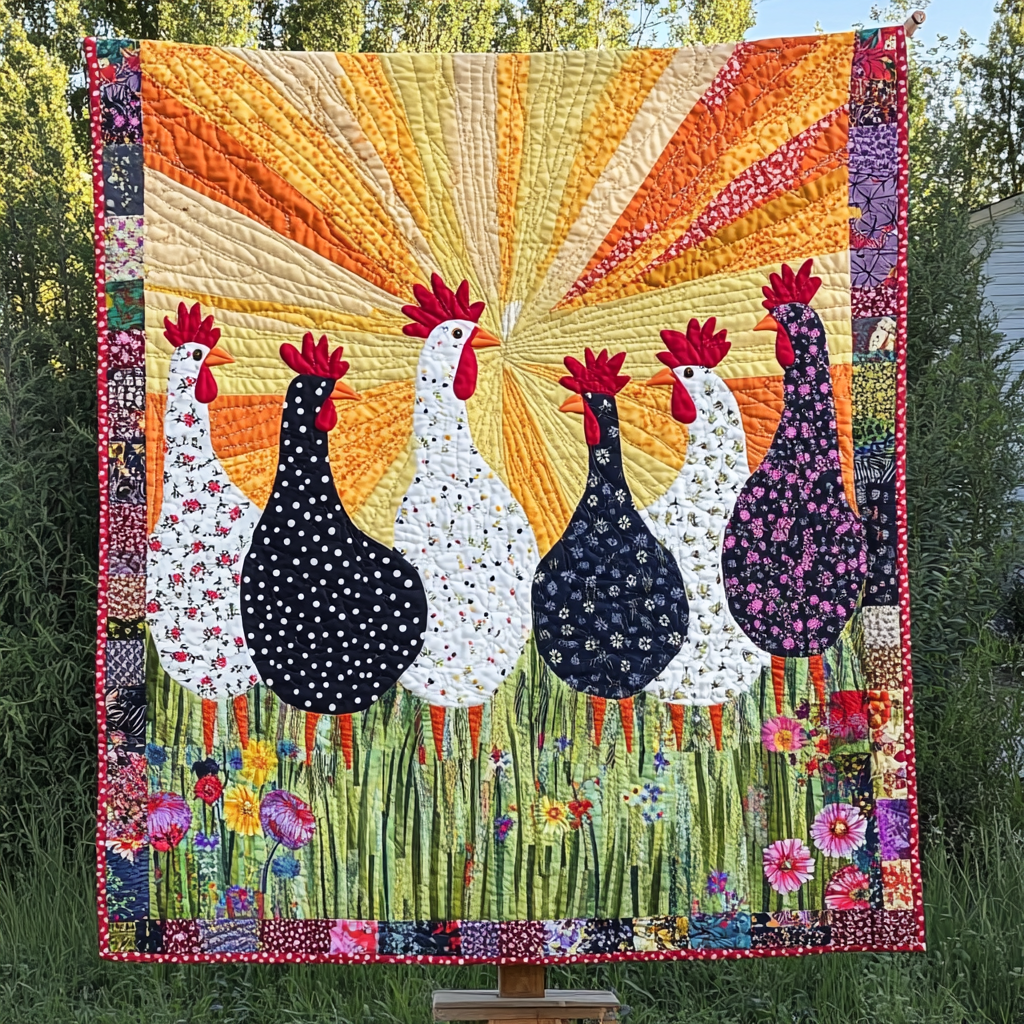 Hen Haven Quilted Blanket NCU0VH2553