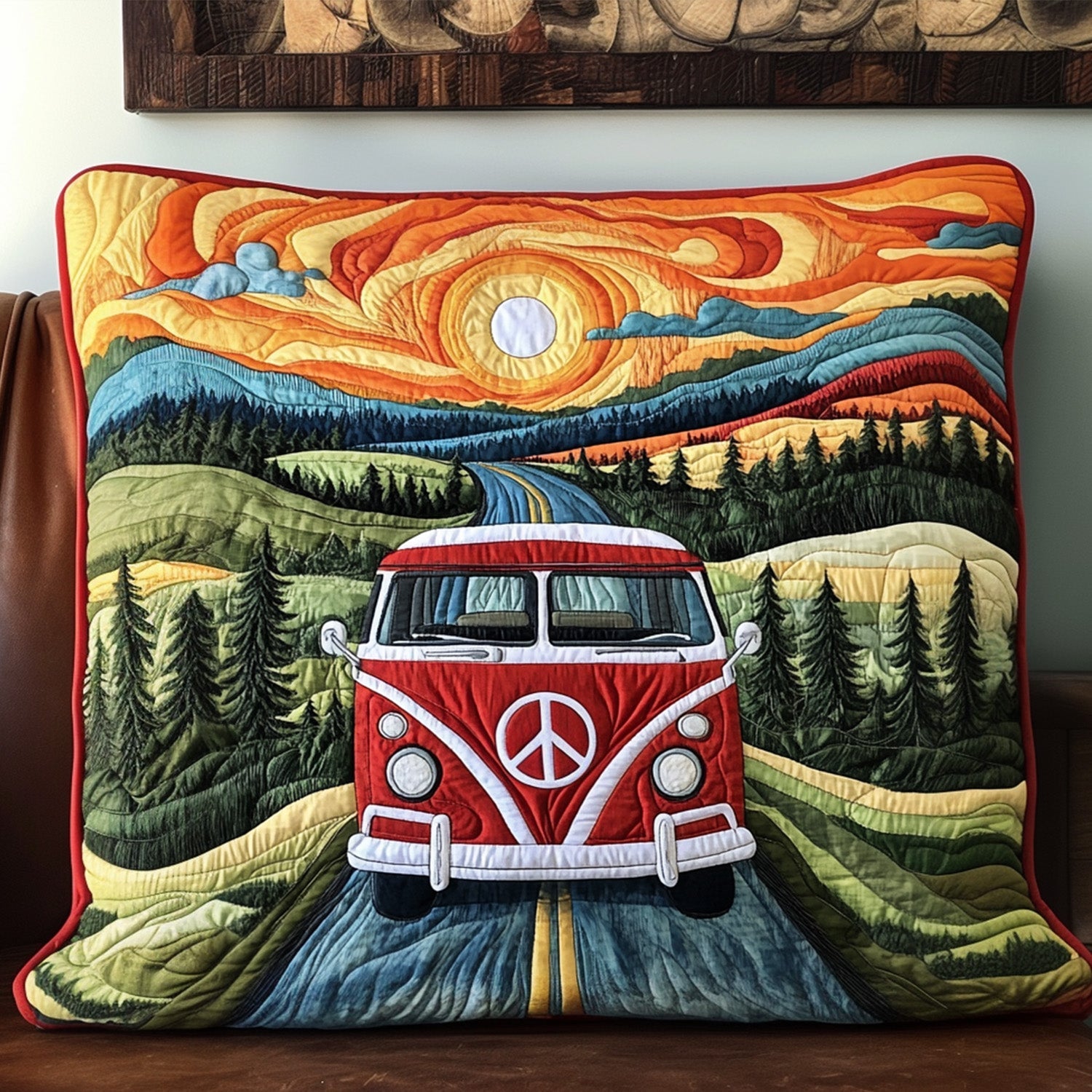 Hippie Highway Quilted Bedding Pillow Case NCU0PT4222