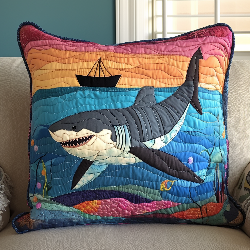 Jaws of the Sea Quilted Pillow Case NCU0DV768