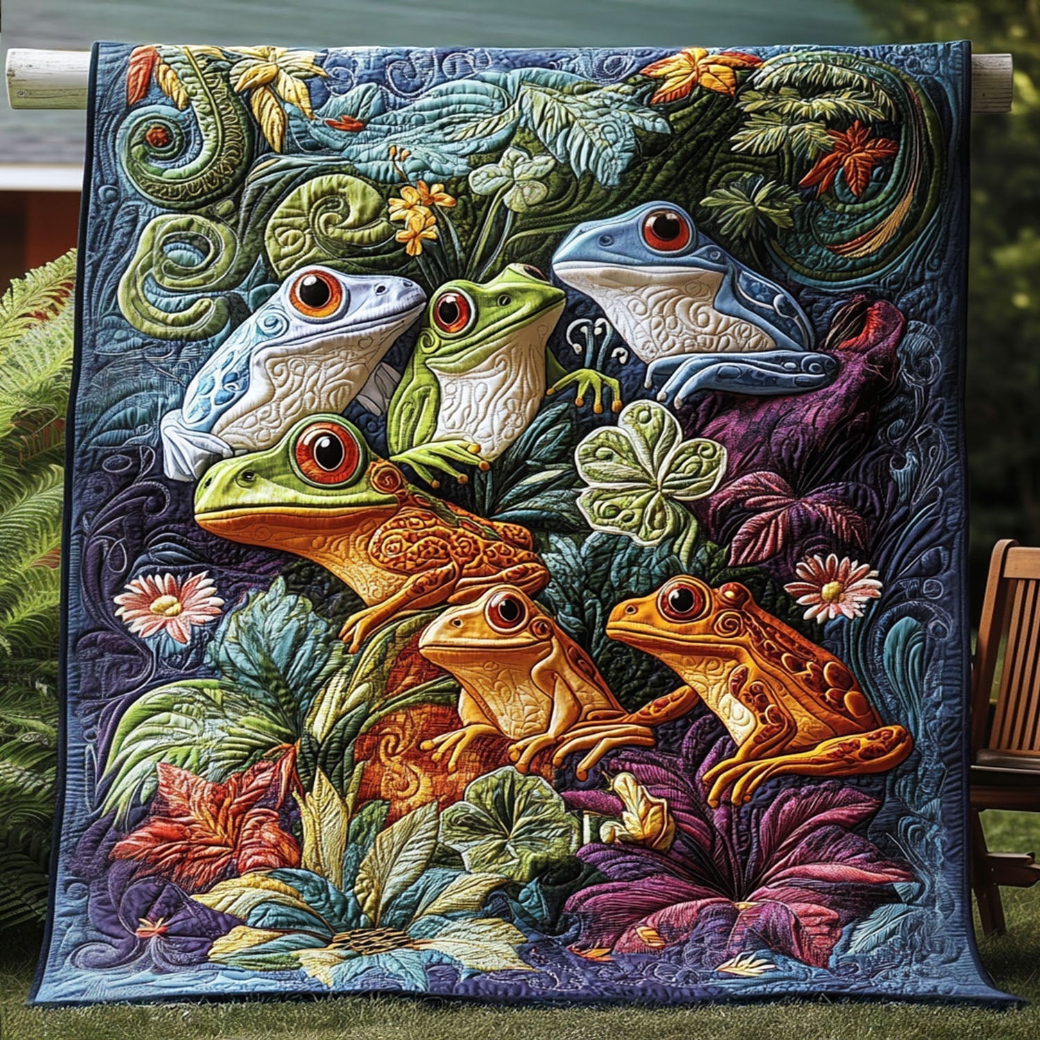 Lucky Leap Frog Quilted Blanket NCU0PT4078