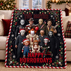 Happy Horrorday Blanket  - Personalized Gifts For Christmas Night Blanket 05PATI011026