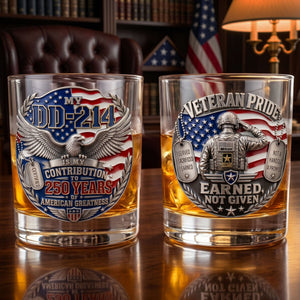 Proud American Veteran Round Glass, Personalized Gifts For Veteran 03qhti100626