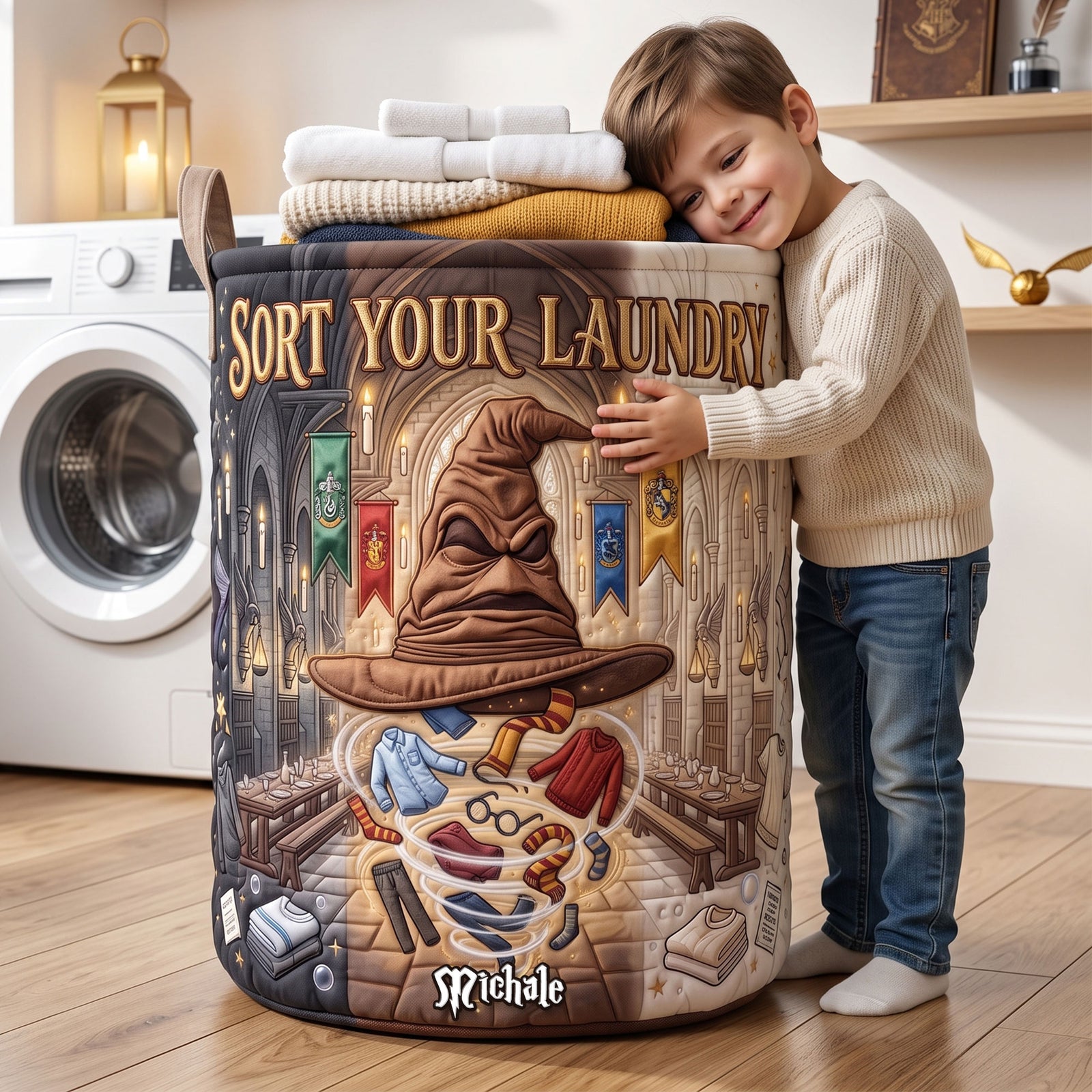 Witty Reminder Quilted Laundry Basket, Personalized Gifts 02qhti110726