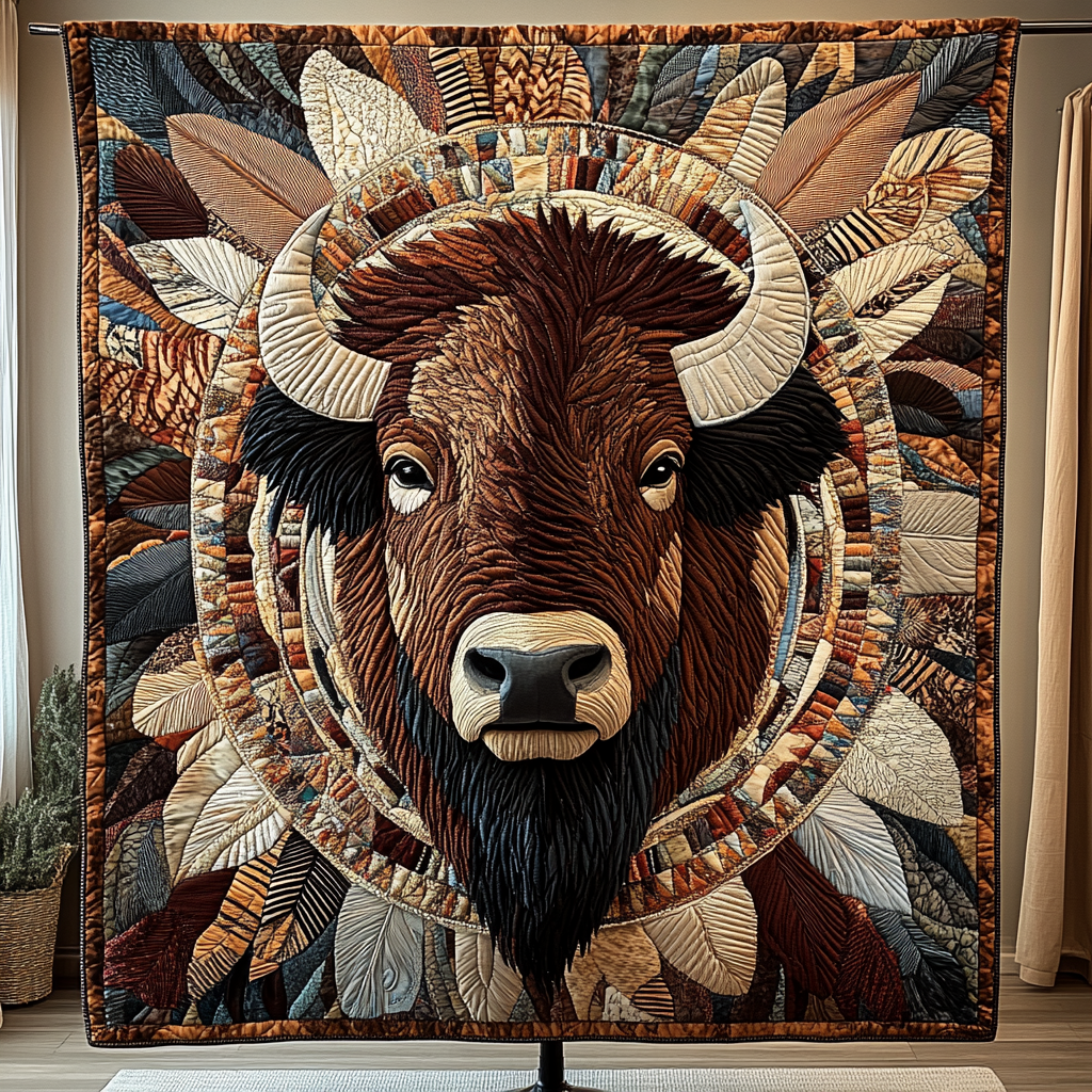 Majestic Bison Quilted Blanket NCU0VH2701