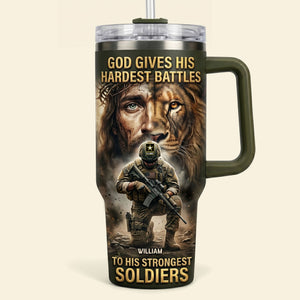 Strong Christian Warrior Tumbler - Personalized Gift For Veterans 03PGTI200626