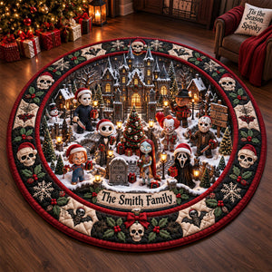 Merry Creepmas Round Mat - Personalized Gifts For Family Quilted Round Mat 02NATI150926