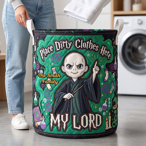 Place Dirty Clothes Here Fantastical Quilted Laundry Basket - Personalized Gifts 03huti090726