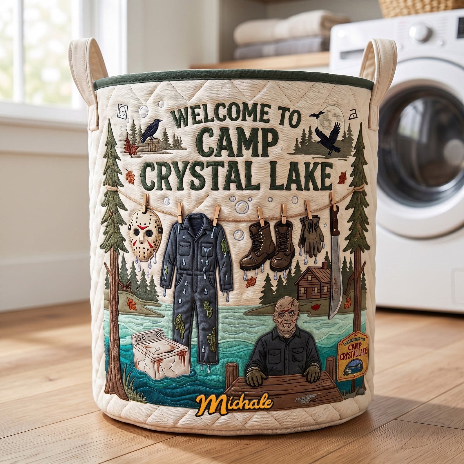 Fun Wet Clothes Quilted Laundry Basket, Personalized Gifts 06qhti200726