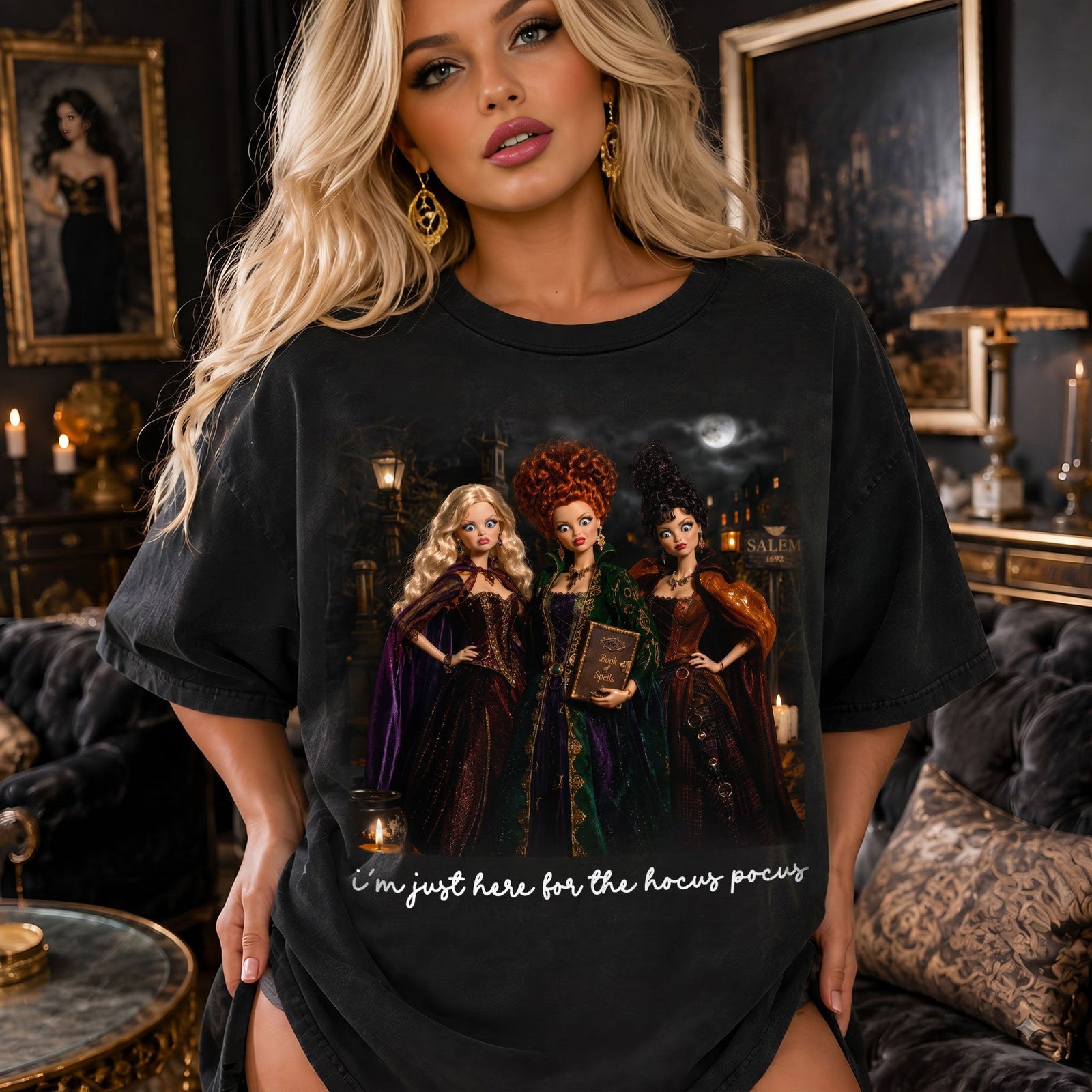 Witchy Halloween Washed Shirt Personalized Gifts For Women 04NATI110826