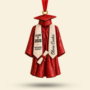 Graduation Gown Ornament - Personalized Gifts For Graduation Celebration Christmas Ornament 01NATI121026