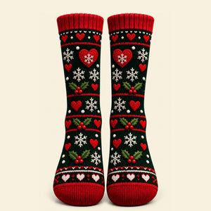 Old Naughty Santa Couples Middle Tube Socks - Personalized Christmas Gifts For Couples 02ohti220926