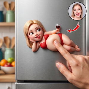 Big Belly, Bigger Love - Custom Photo Gifts For Couple Anti-Collision Acrylic Fridge Magnet 04HUTI100626 - Fridge Magnet - GoDuckee