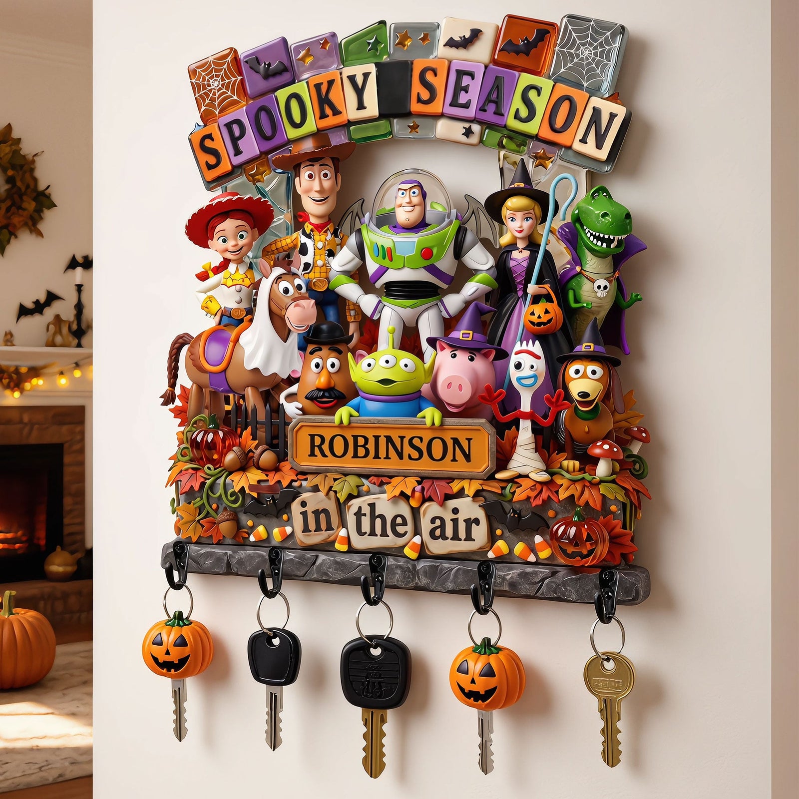 Spooky Season Acrylic Key Hanger - Personalized Gifts For Halloween 02pati310726
