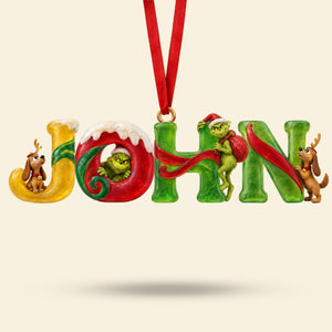 Grouchy Mischief Alphabet Christmas Acrylic Ornament - Personalized Christmas Gifts 06pati081026