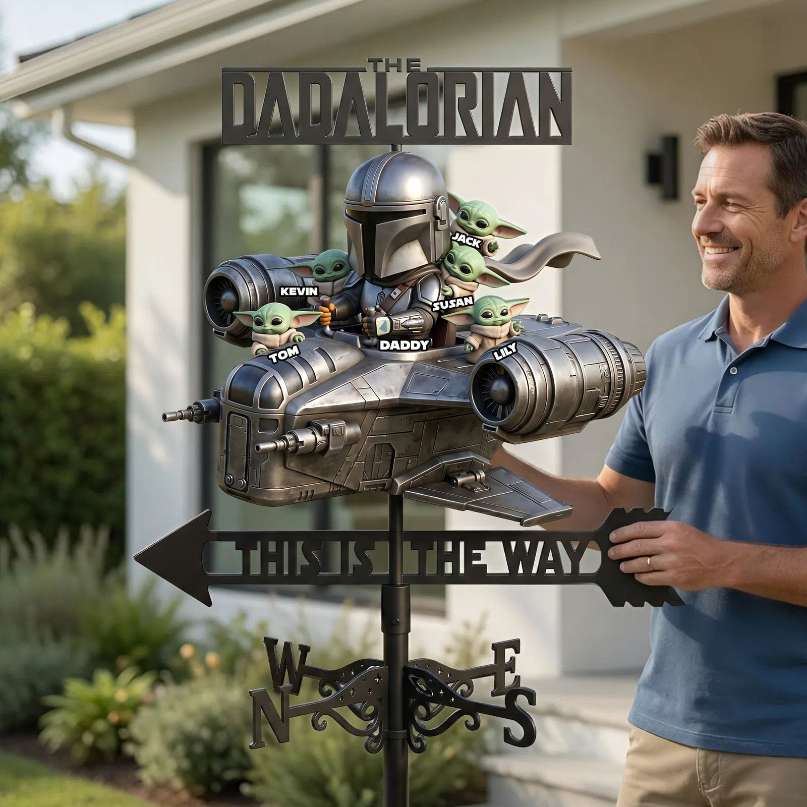 Space Hero Dad Metal Weather Vane - Personalized Gifts For Dads 05NATI120526